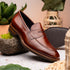 Zelli Roma Hand-Burnished Calfskin Penny Loafers in Cognac