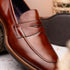 Zelli Roma Hand-Burnished Calfskin Penny Loafers in Cognac