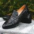 Zelli Roma Genuine Caiman Crocodile Penny Loafer in Black