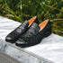 Zelli Roma Genuine Caiman Crocodile Penny Loafer in Black