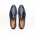 Zelli Roma Classic Penny Loafers in Genuine Caiman Crocodile Navy