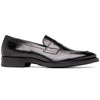 Zelli Roma Hand-Burnished Calfskin Penny Loafers in Black