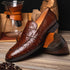Zelli Roma Classic Penny Loafers in Genuine Brown Ostrich Quill