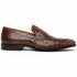 Zelli Roma Classic Penny Loafers in Genuine Brown Ostrich Quill