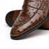 Zelli Roma Classic Penny Loafers in Genuine Brown Ostrich Quill