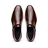 Zelli Roman Smooth Calfskin Monk Strap Dress Shoes in Chestnut