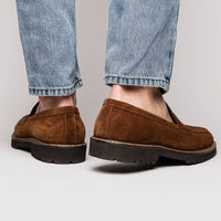 Zelli Roma Italian Suede Penny Loafers in a Beautiful Tobacco Finish