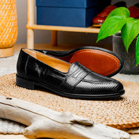 Zelli Rossi Genuine Teju Lizard Apron Toe Slip-On Loafer in Black