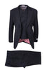 Tiglio Italian Suit - Real Wool Fabric Super 150's San Giovesse Black, Wide Leg Suit & Vest in Color Black