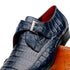 Marco Di Milano Rovigo Navy Exotic Crocodile Skin Single Monk-strap Loafers