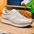 Zelli Roxi Luxury Sneaker in Taupe Suede and Smooth Calfskin