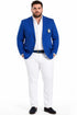 Royal Blue Pinstripe Blazer With White Pants - Suit Party Blazer