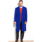 Royal Blue Men's Dress Coat 65% Wool Full Length Overcoat ~ Long Men's Dress Topcoat - Winter Coat (Cashmere Touch (Not Cashmere))