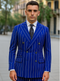 Royal Blue Pinstripe Suit - Gangster Suit - 1920's Suit - Double Breasted Suit