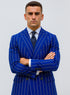 Royal Blue Pinstripe Suit - Gangster Suit - 1920's Suit - Double Breasted Suit
