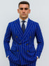 Royal Blue Pinstripe Suit - Gangster Suit - 1920's Suit - Double Breasted Suit
