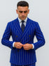 Royal Blue Pinstripe Suit - Gangster Suit - 1920's Suit - Double Breasted Suit