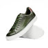 Zelli Russo Burnished Calfskin and Crocodile Luxury Sneakers in Olive