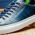Zelli Russo Navy Calfskin and Crocodile Luxury Fashion Sneakers