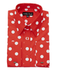 Mens Fashion Polka Dot Dress Shirt – Red White Cotton French Cuff Design