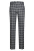 Mens Designer Slim Fit Peak Lapel Suit in Grey Windowpane Plaid