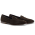 Zelli Sueded Goatskin Loafer with Crocodile Vamp in Nicotine