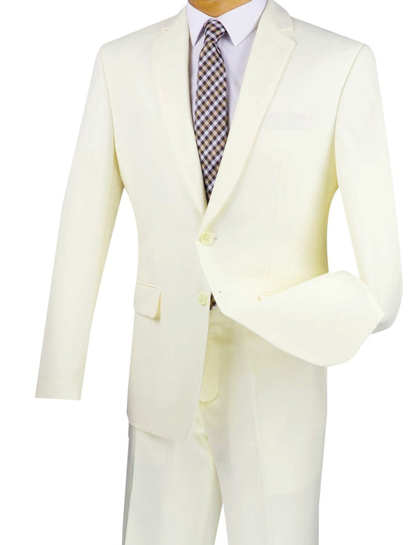 (Limited Sizes) Slim Fit 2 Piece Ivory Suit