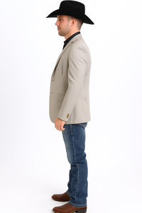 Western Blazer - Saco Para Hombre - Mens Double Button Western Beige Blazer