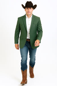 Western Blazer - Saco Para Hombre - Mens Double Button Western Green Blazer
