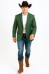 Western Blazer - Saco Para Hombre - Mens Double Button Western Green Blazer