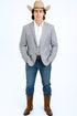 Western Blazer - Saco Para Hombre - Mens Double Button Western Grey Blazer
