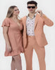 Linen Suit - Mens Summer Suits in Salmon - Beach  Wedding Peach Prom Tuxedos