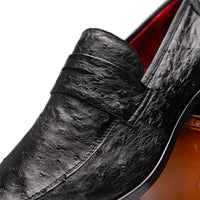 Marco Di Milano Salvatore Black Ostrich Penny Loafer