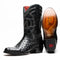 Marco Di Milano Savannah Black Ostrich Quill Round Toe Cowboy Boots