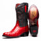 Marco Di Milano Savannah Red Ostrich Quill Round Toe Cowboy Boots