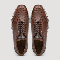 Marco Di Milano Scanno Antique Brown Ostrich Quill Sneakers