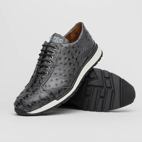 Marco Di Milano Scanno Antique Gray Ostrich Quill Sneakers