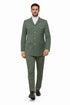 Seersucker Suit Peak Lapel Suit in Color "Mint Green " - Summer Fabric Tone on Tone Shadow Stripe By Rossiman
