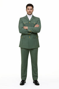 Seersucker Suit Peak Lapel Suit in Color "Mint Green " - Summer Fabric Tone on Tone Shadow Stripe By Rossiman