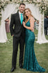 Mens Modern Fit Shiny Sharkskin Suit in Black