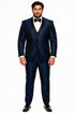 Shiny Indigo Tuxedo - Sharkskin Royal Blue Tuxedo Suit