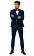 Shiny Indigo Tuxedo - Sharkskin Royal Blue Tuxedo Suit