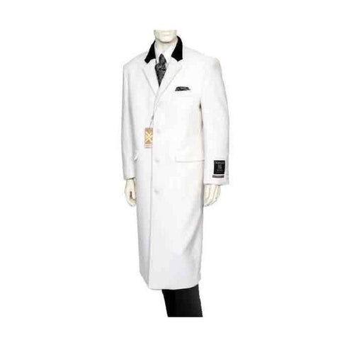 White mens cashmere overcoats full length Top Coat