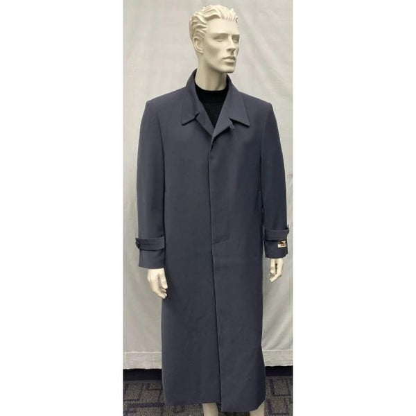 Men's Full Length Top Coat - Single Breasted - Mens Big and Tall charcoal Trench coat