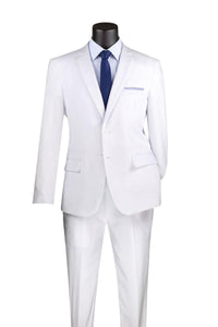 Slim Fit 2 Piece Suit, White