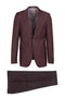 Tiglio Italian Suit - Real Wool Fabric Super 150's Porto Burgundy, Slim Fit Suit in Color Burgundy