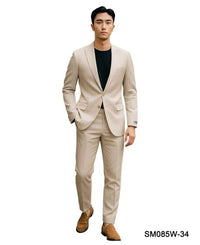 Stacy Adams Men's 2 Piece Modern Fit Suit - Solid Colors