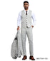 Stacy Adams Men's 3 Piece Hybrid Fit Suit - Twin Lined Windowpane