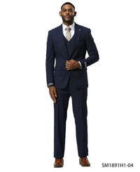 Stacy Adams Men's 3 Piece Hybrid Fit Suit - Tattersall Pattern