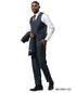 Stacy Adams Men's 3 Piece Hybrid Fit Suit - Glen Plaid